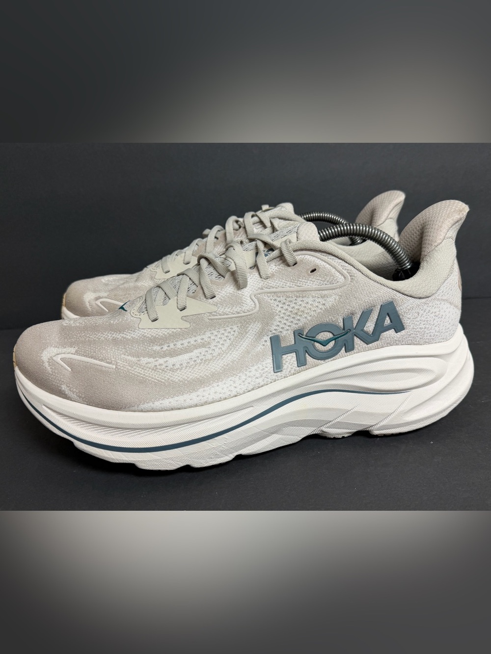 Hoka Clifton 10 Wide Men's Size 11.5 2E Putty/Grout Running Sneakers WORN ONCE
